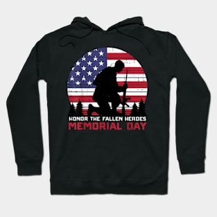 Honor The Fallen Heroes Memorial Day US Flag Men Women Kids Hoodie